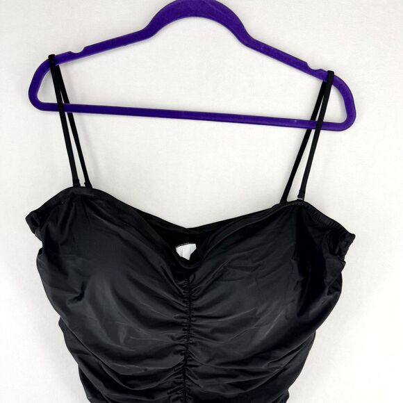 J.‎ Crew Black Swimsuit Ruched Sweetheart One-piece Womens Size 24 NEW - Picture 6 of 10
